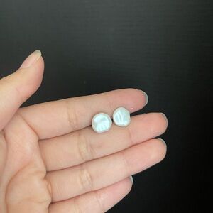 Sterling silver faux mother of pearl stud earrings